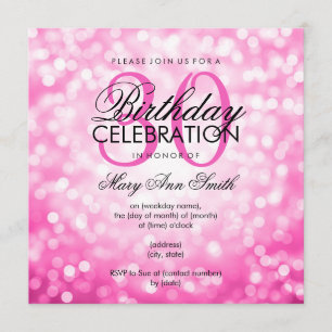 Invitation Elégant 30e anniversaire de fête Lumières Parties