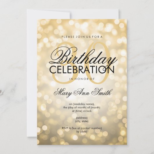 Invitation Élégant 30e anniversaire de la Parties scintillant (Devant)