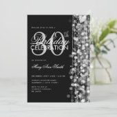 Invitation Élégant 30e anniversaire Glam étincelles argent et (Debout devant)