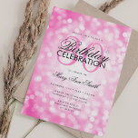 Invitation Élégant 30e anniversaire Glam Hot rose Shimmer Lum<br><div class="desc">Elégant 30e anniversaire de fête Shimmer Lumières modèle d'invitation. Doté de lumières scintillantes modernes. Idéal pour les 30ème,  40ème,  50ème,  60ème et 70ème anniversaire et plus !</div>