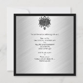 Invitation Elégant 30e anniversaire Leopard Zebra noir blanc (Dos)
