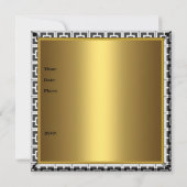 Invitation Elégant 30e anniversaire Noir Blanc & Or (Dos)