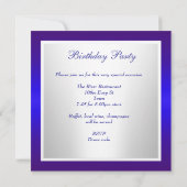 Invitation Elégant 30e anniversaire Royal Blue White Diamond (Dos)