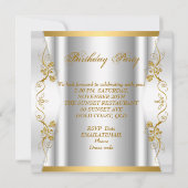 Invitation Elégant 30ème anniversaire de fête Blancs Papillon (Dos)