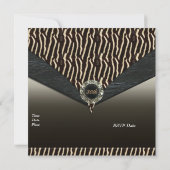 Invitation Élégant 30ème Metal Bijou Noir Animal (Dos)