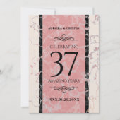 Invitation Élégant 37e anniversaire du Mariage Alabaster (Devant)