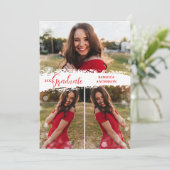 Invitation Élégant 3 Diplôme Photo (Debout devant)