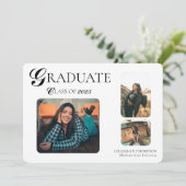 Invitation Élégant 3 diplômes photo (Debout devant)