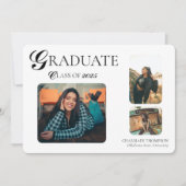 Invitation Élégant 3 diplômes photo (Devant)