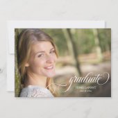 Invitation Elégant 3 Photo Calligraphie Gradugraphie Invitati (Devant)