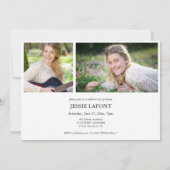 Invitation Elégant 3 Photo Calligraphie Gradugraphie Invitati (Dos)