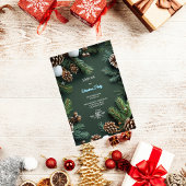 Invitation Elegant 3D Pine Trees & Cones Christmas