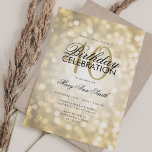 Invitation Elégant 40e anniversaire Glam Gold Shimmer lumière<br><div class="desc">Elégant 40e anniversaire de fête Shimmer Lumières modèle d'invitation. Doté de lumières scintillantes modernes. Idéal pour les 30ème,  40ème,  50ème,  60ème et 70ème anniversaire et plus !</div>