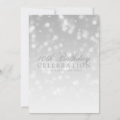 Invitation Élégant 40e anniversaire lumières argentées bokeh (Dos)