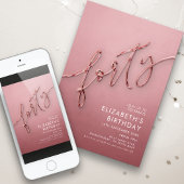 Invitation Elégant 40e anniversaire moderne