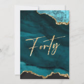 Invitation Elégant 40e anniversaire Quarante Or (Dos)