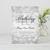 Invitation Elégant 40e anniversaire Silver Winter Wonderland (Debout devant)