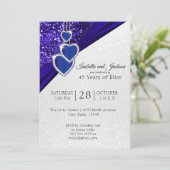 Invitation Élégant 45e ou 65e Sapphire Glitter Anniversaire (Debout devant)