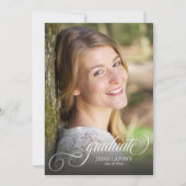 Invitation Elégant 4 Calligraphie photo Graduation (Devant)