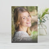 Invitation Elégant 4 Calligraphie photo Graduation (Debout devant)