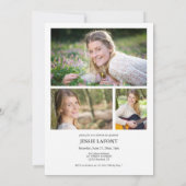 Invitation Elégant 4 Calligraphie photo Graduation (Dos)