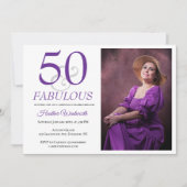 Invitation Elegant 50 and Fabulous 50th Birthday Photo (Devant)