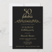 Invitation Elégant 50 et fabuleux ornement 50e anniversaire (Devant)