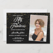 Invitation Elegant 50 et Fabulous Black Gold Parties scintill (Devant)