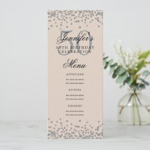 Invitation Elégant 50 Menu Anniversaire Champagne Confetti Ar