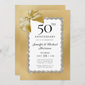 Invitation Élégant 50e anniversaire (Devant / Derrière)