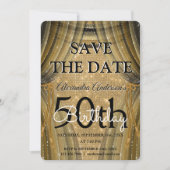 Invitation Élégant 50e anniversaire Black and Gold Sparkle (Devant)