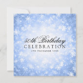 Invitation Elégant 50e anniversaire Blue Winter Wonderland (Dos)