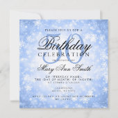 Invitation Elégant 50e anniversaire Blue Winter Wonderland (Devant)