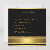 Invitation Élégant 50e anniversaire de fête Black Gold Mans (Dos)