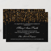 Invitation Élégant 50e anniversaire de fête Star Confetti Gol (Devant / Derrière)