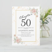 Invitation Élégant 50e anniversaire de florale (Debout devant)