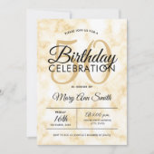Invitation Elégant 50e anniversaire de Marbre Or Glam (Devant)