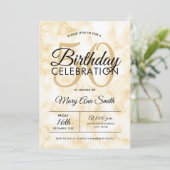 Invitation Elégant 50e anniversaire de Marbre Or Glam (Debout devant)