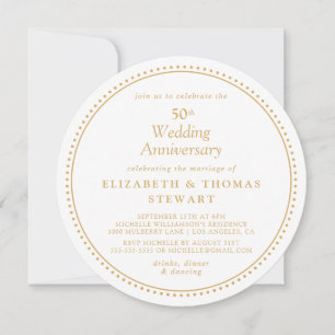 Invitation Élégant 50e anniversaire de Mariage