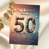 Invitation Élégant 50e anniversaire de Mariage