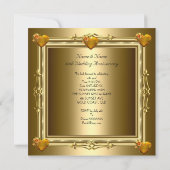 Invitation Élégant 50e anniversaire de mariage Cœurs dorés 2 (Dos)