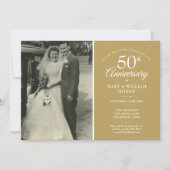 Invitation Élégant 50e Anniversaire de Mariage de Mariage 2 P (Devant)