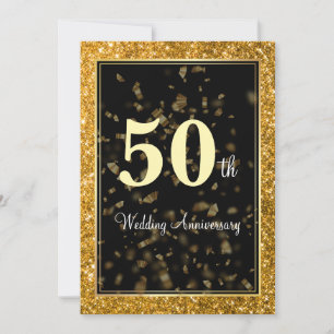 Invitation Élégant 50e anniversaire de Mariage d'or