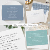 Invitation Élégant 50e anniversaire de Mariage gris foncé