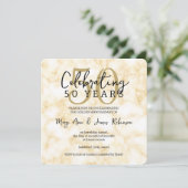 Invitation Élégant 50e anniversaire de mariage Marbre Or (Debout devant)