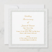Invitation Élégant 50e anniversaire de mariage or blanc (Dos)