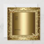 Invitation Élégant 50e Anniversaire de Mariage Papillon Doré (Dos)