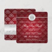 Invitation Élégant 50e anniversaire du Parti Royal Crown Red (Devant / Derrière)