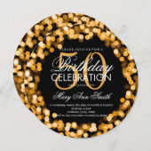 Invitation Élégant 50e anniversaire éclatant l'or (Devant / Derrière)