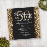 Invitation Élégant 50e anniversaire Mariage éclaire l'or<br><div class="desc">Élégant 50ème anniversaire de Mariage fête étincelle modèle d'invitation Gold. Doté de lampes dorées,  cordes dorées et éclats d'or.</div>